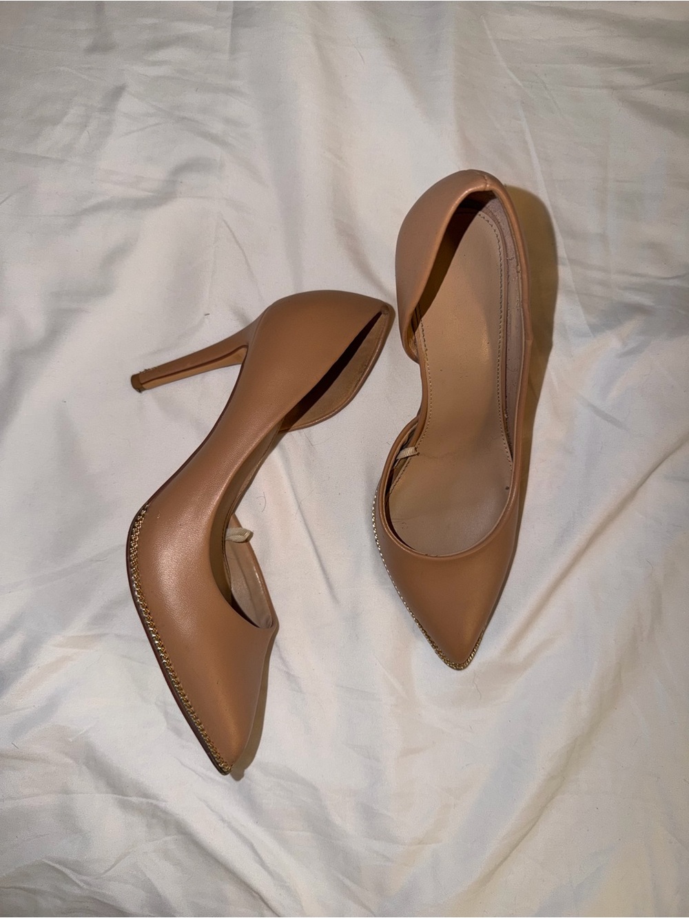 BCBGeneration Tan Pointed-Toe Stiletto Pumps